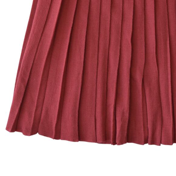 Vintage Deadstock Pink Knit Pleated Midi Skirt Size Large – 80s Preppy Mod Style - Picture 2 of 5